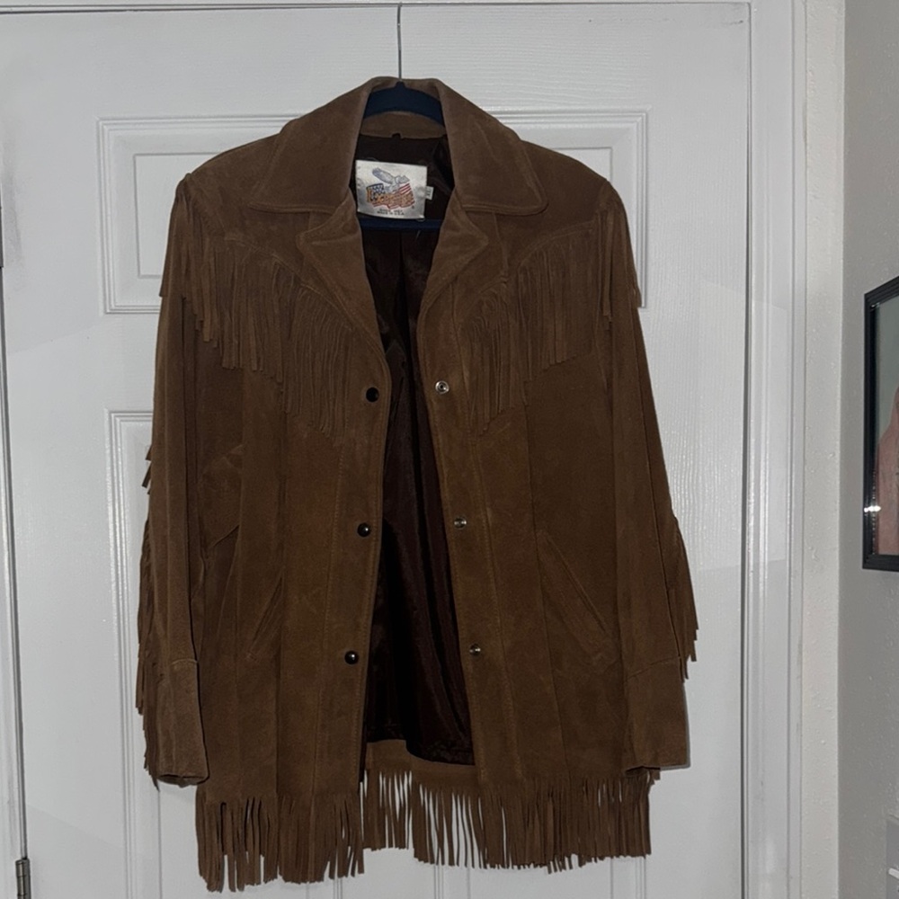 Brown Suede Fringe Jacket